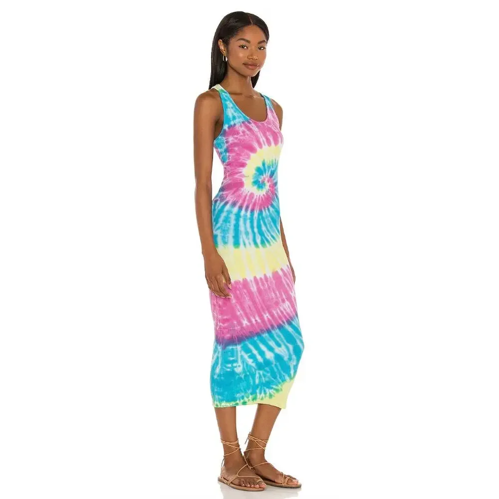 NSF Coqui Slim Racerback Tie Dye Ribbed Tank Dress Petite